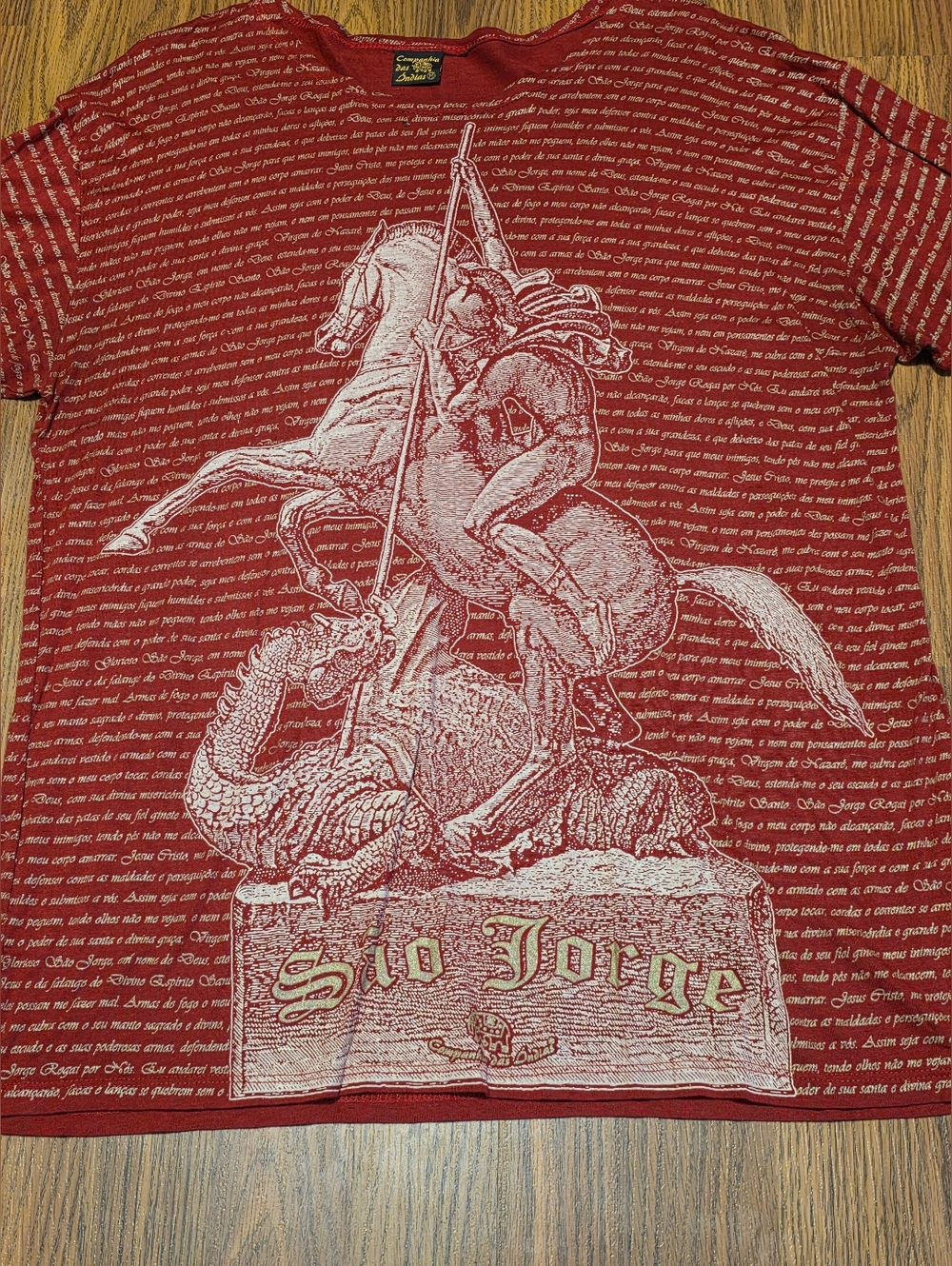 Boho Viscose Saint George Graphic Tee Shirt Companhia das Índias Aztec Ethnic - Picture 2 of 11